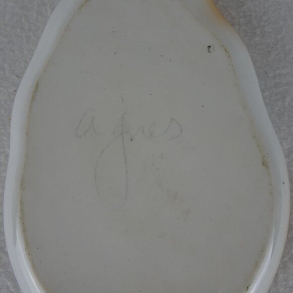 Floral Trinket Dish Oval Porcelain Ceramic Key Jewelry Vintage Old Money Signed - Picture 6 of 8